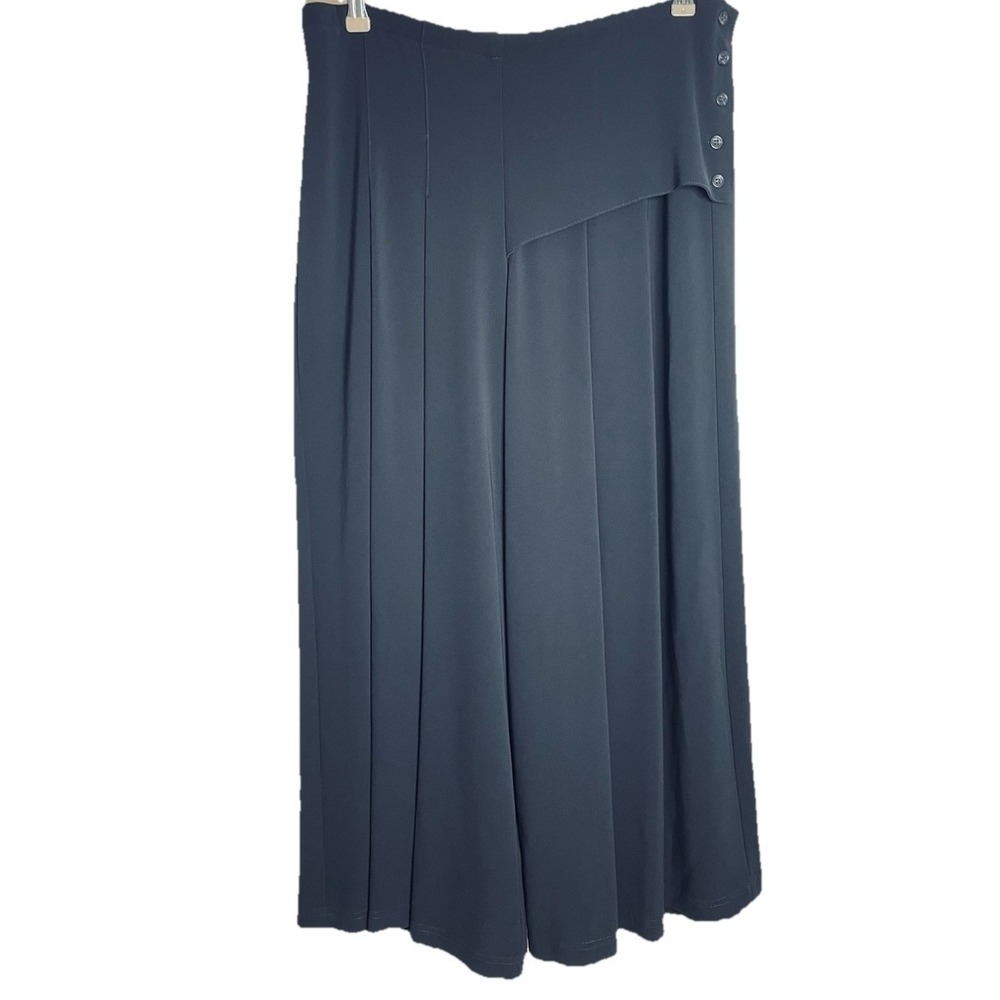 BLANQUE Navy Blue WIDE LEG DRESS PANTS LAGENLOOK MODERN MINIMALIST Size 2 Large